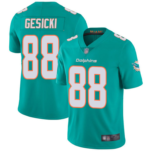 Nike Miami Dolphins 88 Mike Gesicki Aqua Green Team Color Men Stitched NFL Vapor Untouchable Limited Jersey
